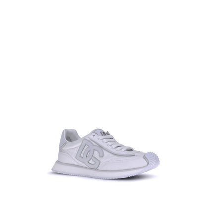 Dolce & Gabbana White Fabric Low Top Sneakers