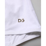 Dolce & Gabbana White Padded Balconette One Piece Swimwear detail with logo