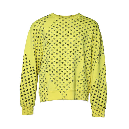 Dolce & Gabbana Yellow Heart Crew Neck Men Pullover Sweater TSH90297-52