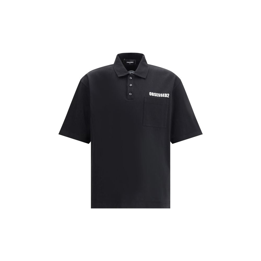 Dsquared² Black Cotton Polo Shirt