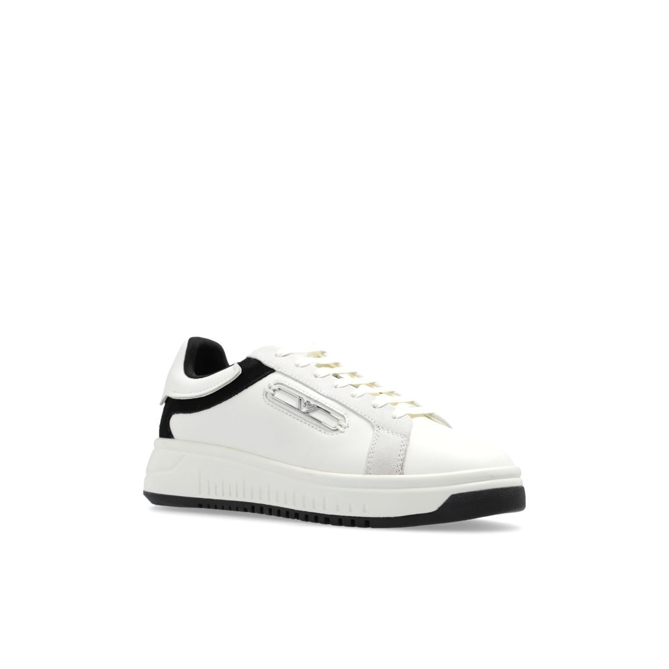EMPORIO ARMANI EXCLUSIVE Emporio Armani Leather sneakers with suede details and eagle plaque