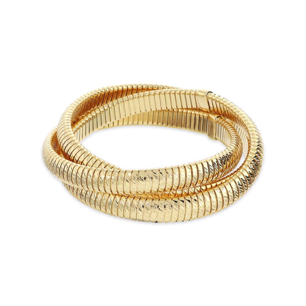 ETRUSCA JEWELS JEWELRY Mod. WSET00869.YG gold coil bracelet on white background