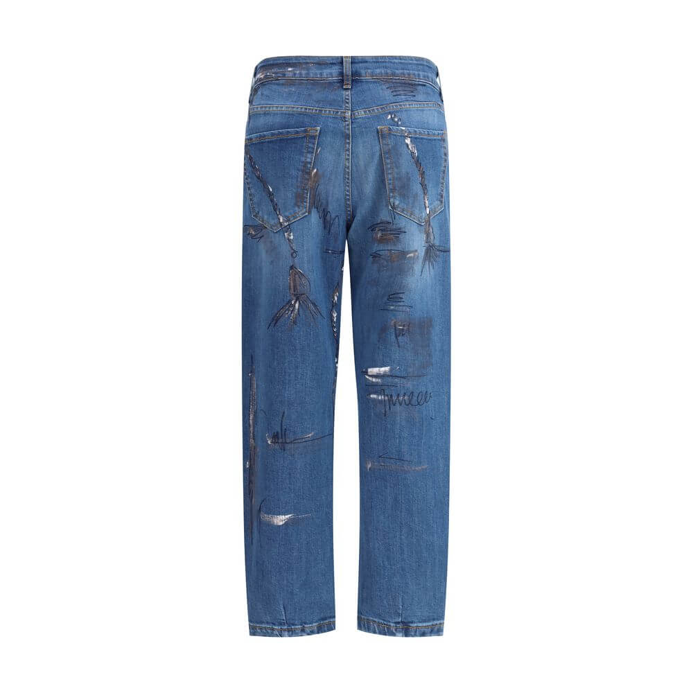 Ella Blue Cotton Slim Fit Jeans