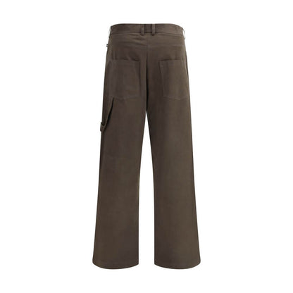 Back view of Ella Brown Cotton Casual Pants featuring straight leg, five-pocket design, in a dark brown shade, ideal for everyday wear.