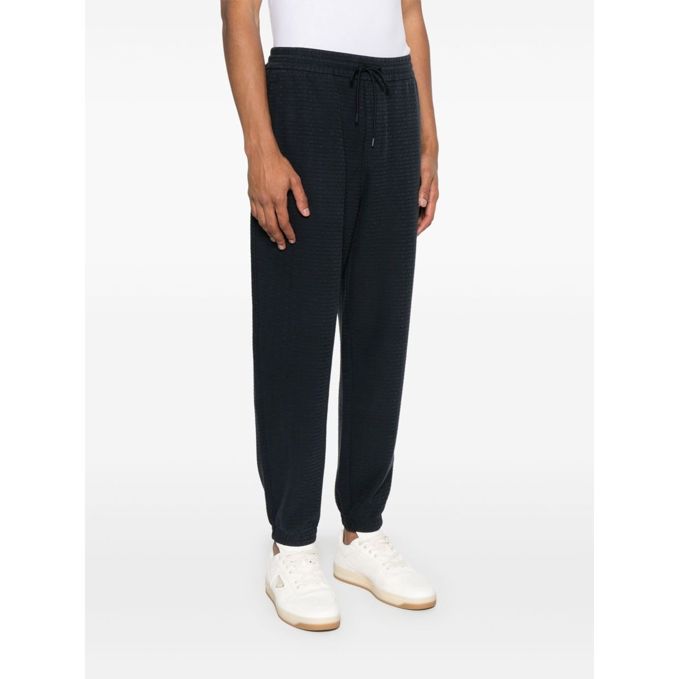 Emporio Armani ASV Lyocell blend jersey joggers with all-over lettering