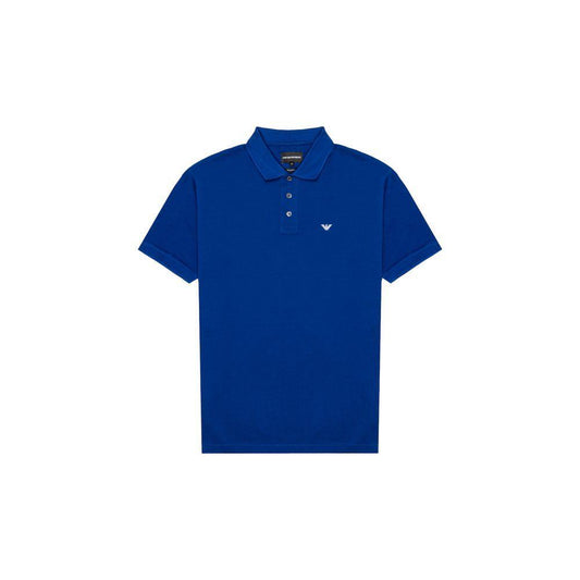 Emporio Armani Blue Cotton Polo Shirt EM-18069300010-IT52 | XL
