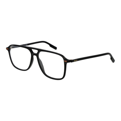 Ermenegildo Zegna Black Acetate Glasses (Frames) full-rim aviator style for men with demo lenses.