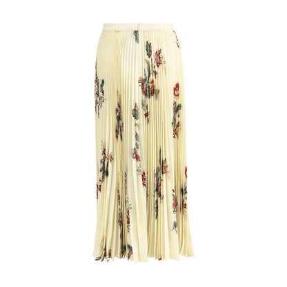 Etro Yellow Polyester Midi Skirt