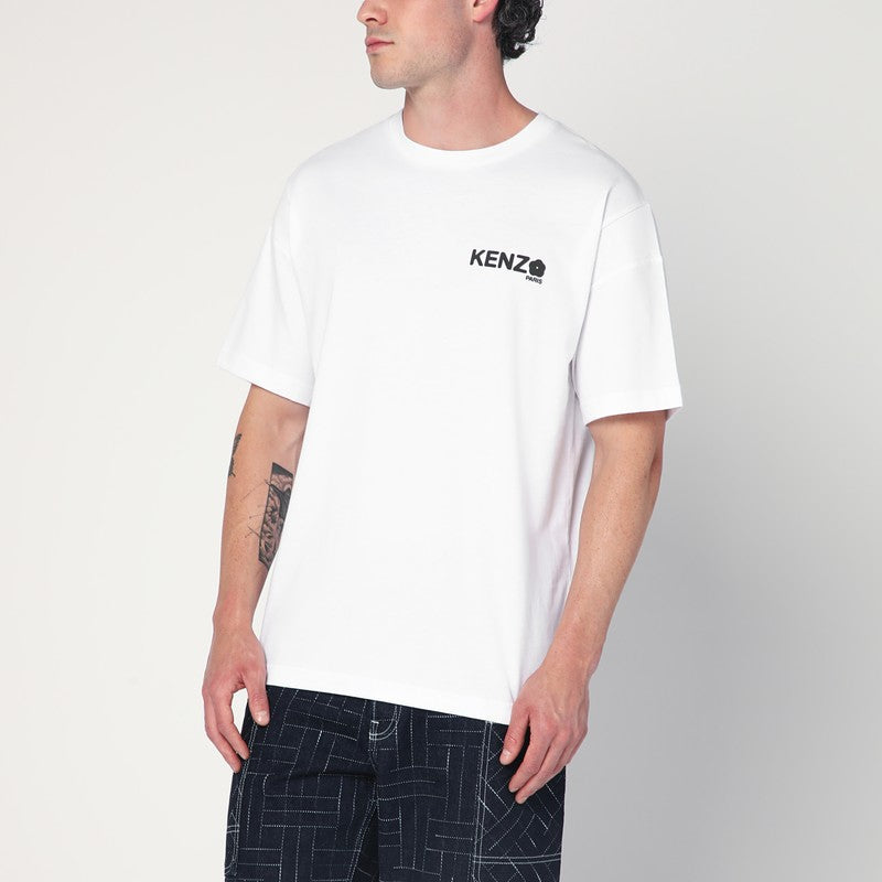 KENZO White cotton T-shirt with logo LDin,Men,Men > Clothing,Men > Clothing > Topwear,Yes Eu FF55TS4894SGCO/R_KENZO-01_323