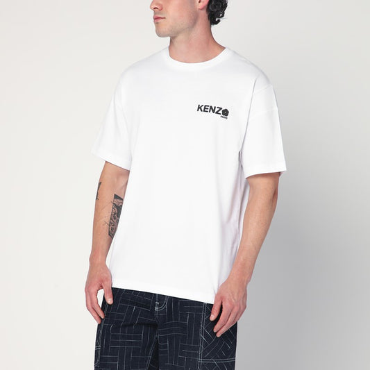KENZO White cotton T-shirt with logo LDin,Men,Men > Clothing,Men > Clothing > Topwear,Yes Eu FF55TS4894SGCO/R_KENZO-01_323