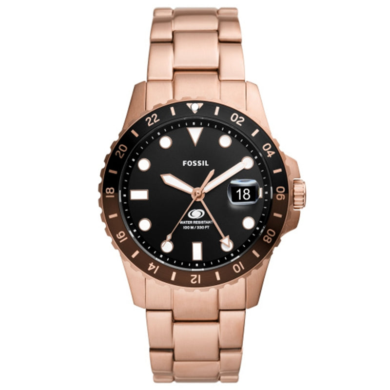FOSSIL Mod. FS6027 wristwatch in rose gold, water resistant 10 ATM with 42mm case.