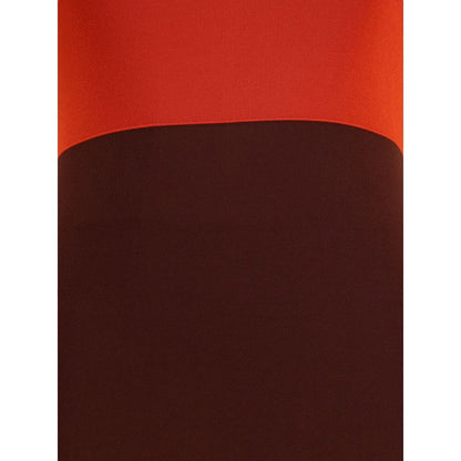 Color-block pattern on Fendi Multicolor Viscose Casual Dress, highlighting red and orange shades.