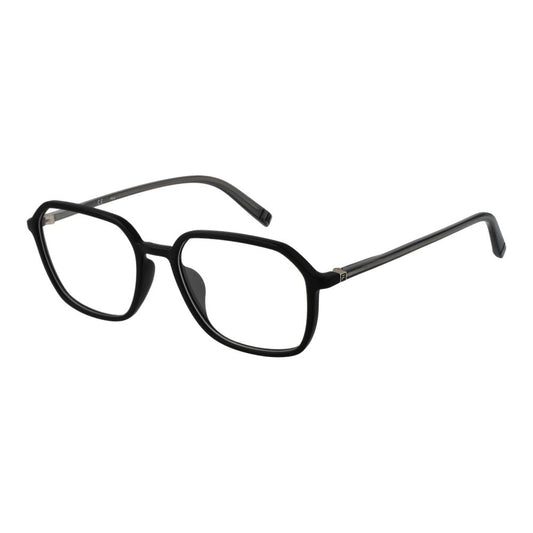 Fila Black Cellulose Propionate Glasses (Frames) for men, square style, black full-rim, demo lenses, 52-17-145 size.