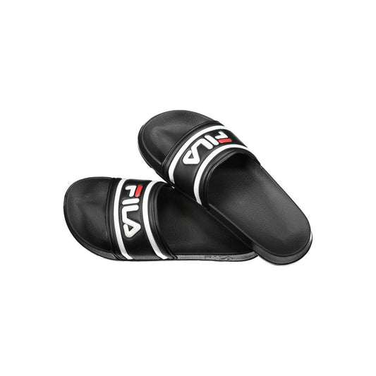 Fila Black Polyethylene Men Sandal with iconic logo and sleek design, perfect for fashion-forward comfort and streetwear style.
