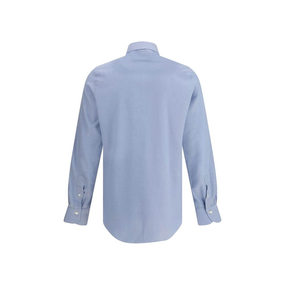 Finamore Light Blue Cotton Dress Shirt