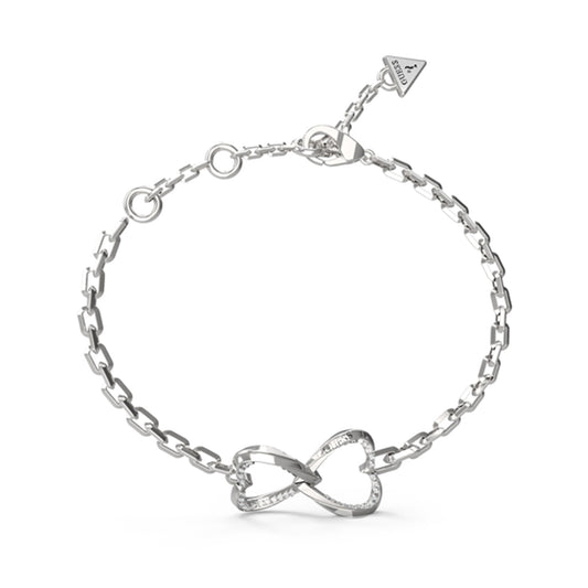 GUESS JEWELS JEWELRY Mod. JUBB04618JWRHS silver bracelet with infinity heart design