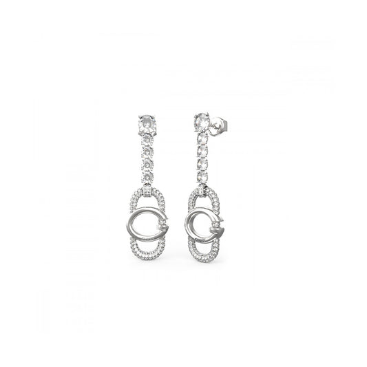 Elegant earrings from GUESS JEWELS JEWELRY Mod. JUBE04507JWRHT-U, featuring linked design with sparkling accents.