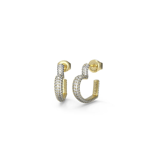 Elegant earrings from GUESS JEWELS JEWELRY Mod. JUBE05017JWYGT-U featuring shiny gold and sparkling crystals.