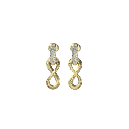 GUESS JEWELS JEWELRY Mod. JUBE05051JWYGT-U infinity design gold and crystal earrings