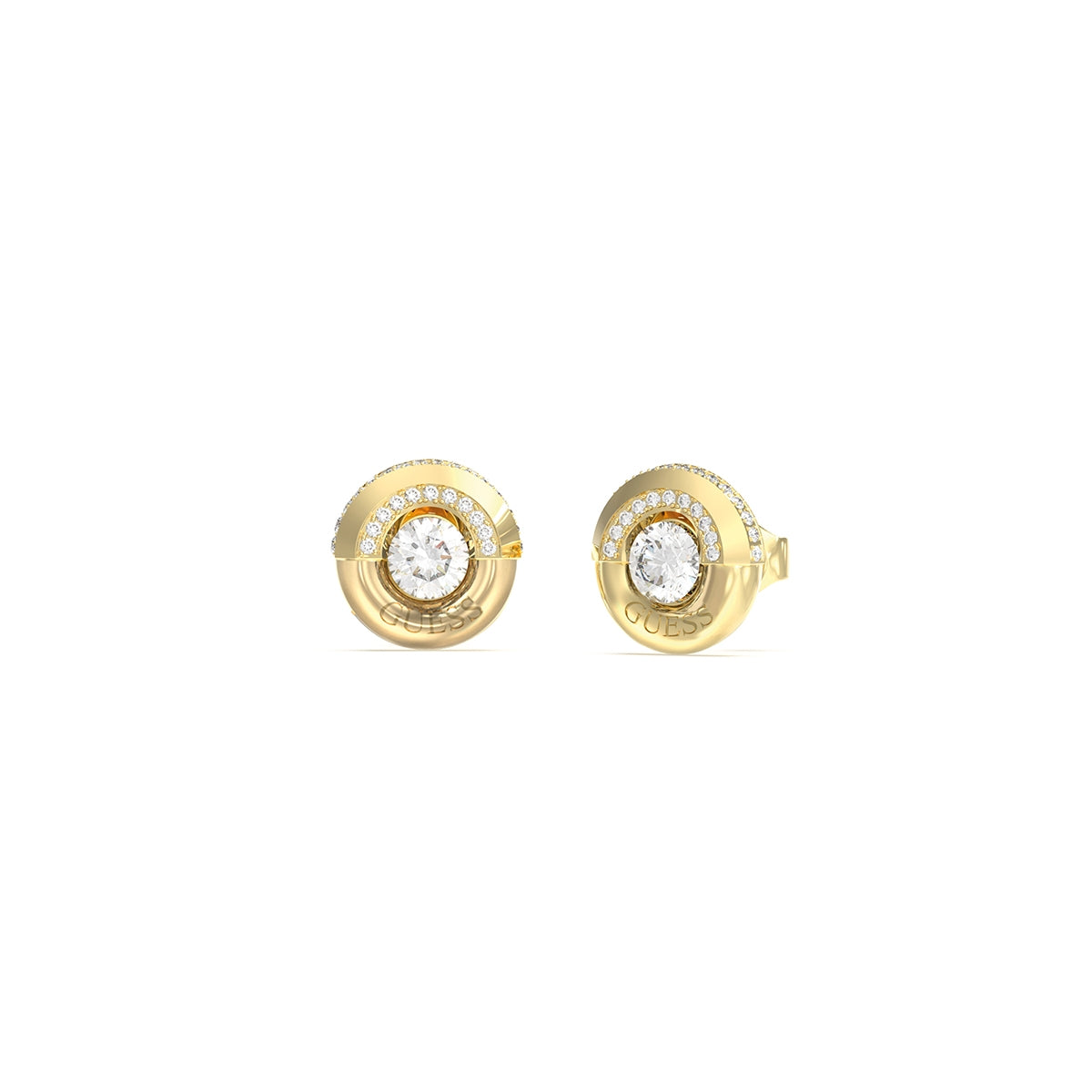 GUESS JEWELS JEWELRY Mod. JUBE05380JWYGT-U gold earrings with clear crystals