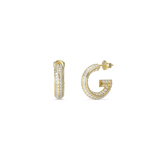 GUESS JEWELS JEWELRY Mod. JUBE05444JWYGT-U gold earrings with crystal embellishments, elegant design
