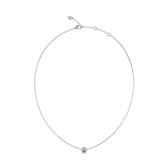GUESS JEWELS JEWELRY Mod. JUBN04455JWRHT-U necklace featuring a delicate silver chain with a central embellished pendant.