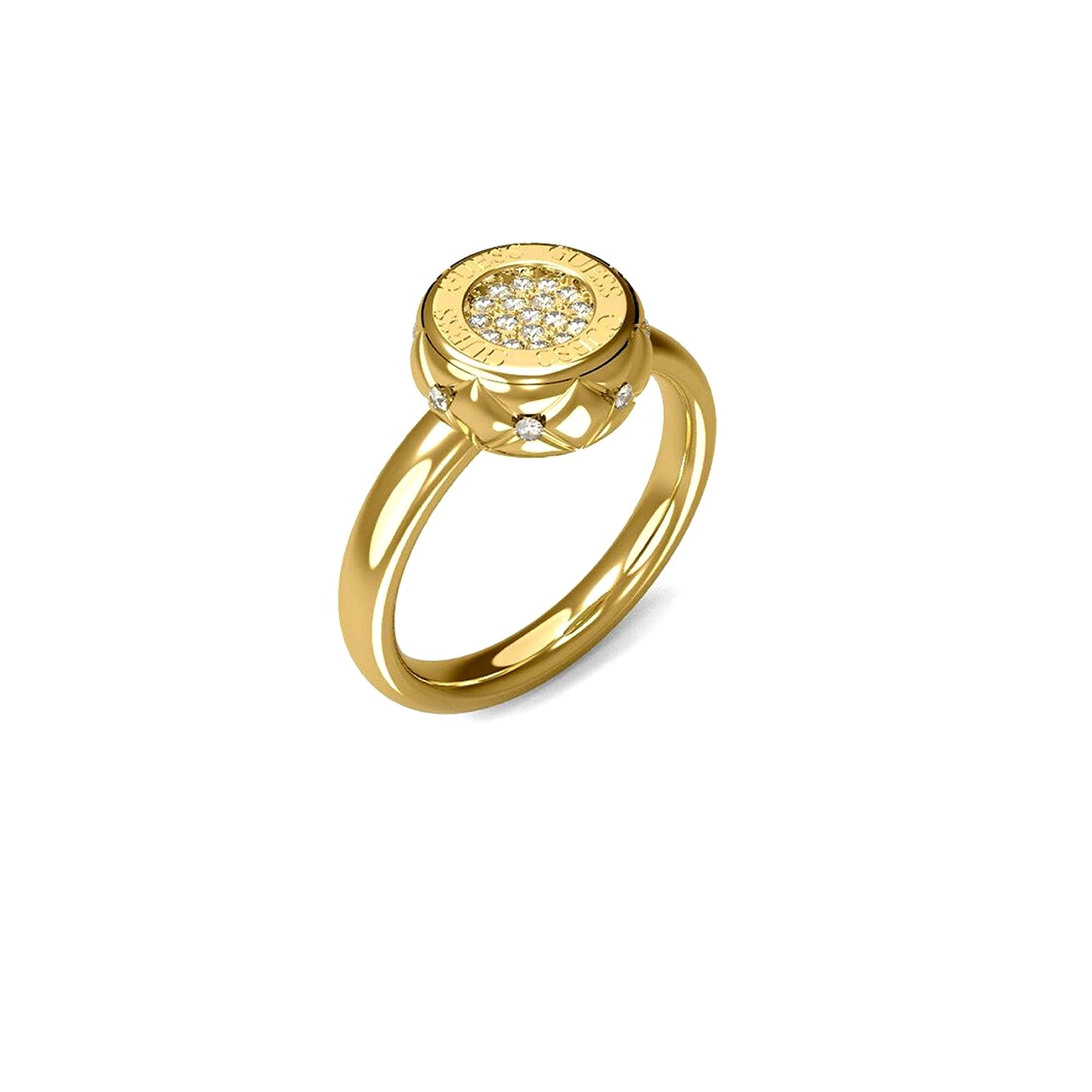 GUESS JEWELS JEWELRY Mod. JUBR04597JWYG52 gold ring with crystal accents