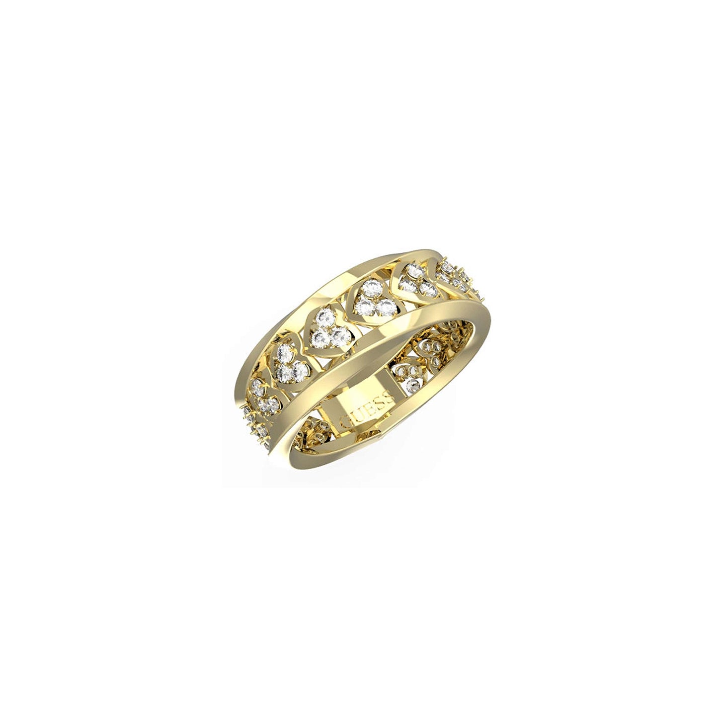 GUESS JEWELS JEWELRY Mod. JUBR04605JWYG54 gold ring with crystal accents, elegant design, luxury accessory
