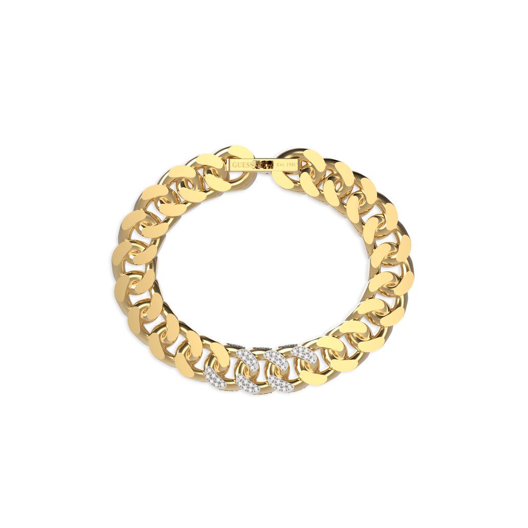 GUESS JEWELS JEWELRY Mod. JUMB01380JWYGS gold chain bracelet with diamond accents