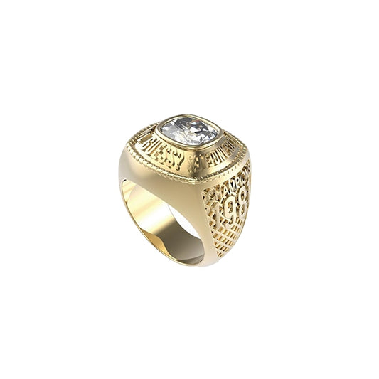 GUESS JEWELS JEWELRY Mod. JUMR01375JWYG62 gold ring with gemstone design.