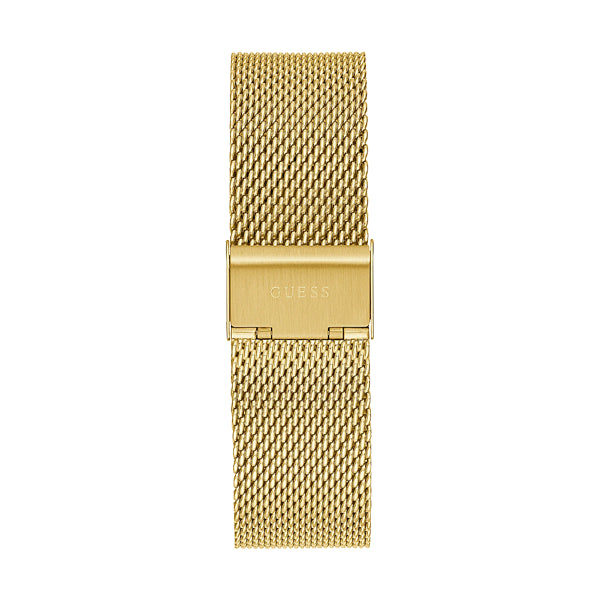 GUESS Mod. TAILOR gold mesh strap watch with branded clasp