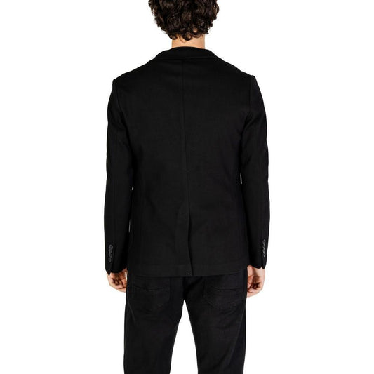 Gianni Lupo Black Cotton Blazer GI-14787200009-IT44 | S