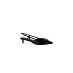 Guess Black Polyester High Heel slingback pump with pointed toe and adjustable strap.