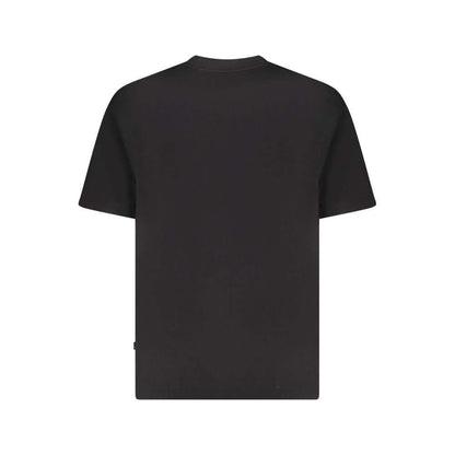Guess Jeans Black Cotton Men Oversize T-Shirt, back view displaying crew neck and short sleeves.