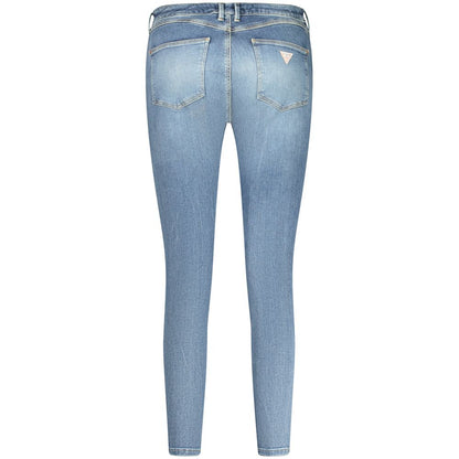 Guess Jeans Blue Recycled Cotton Women Jeans - back view showcasing stylish skinny fit and eco-friendly fabric.