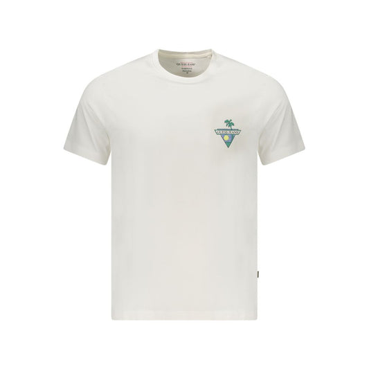 Alt Tag: Guess Jeans White Cotton T-Shirt, short sleeve, crew neck, regular fit with logo print, made from organic cotton.