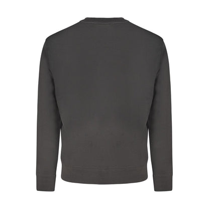 Back view of Hugo Boss Black Cotton Men Sweater with long sleeves and iconic logo