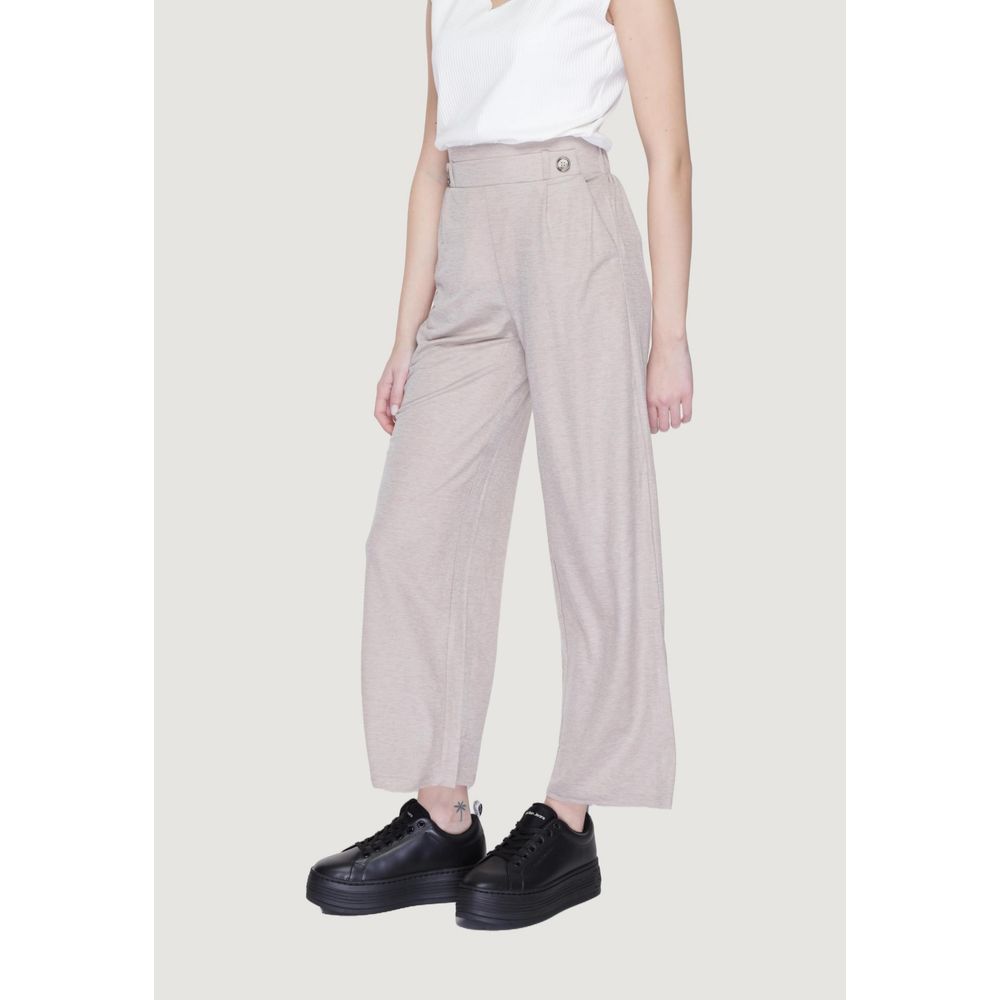 Jacqueline De Yong Gray Viscose Casual Pants
