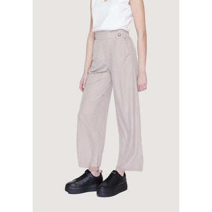 Jacqueline De Yong Gray Viscose Casual Pants