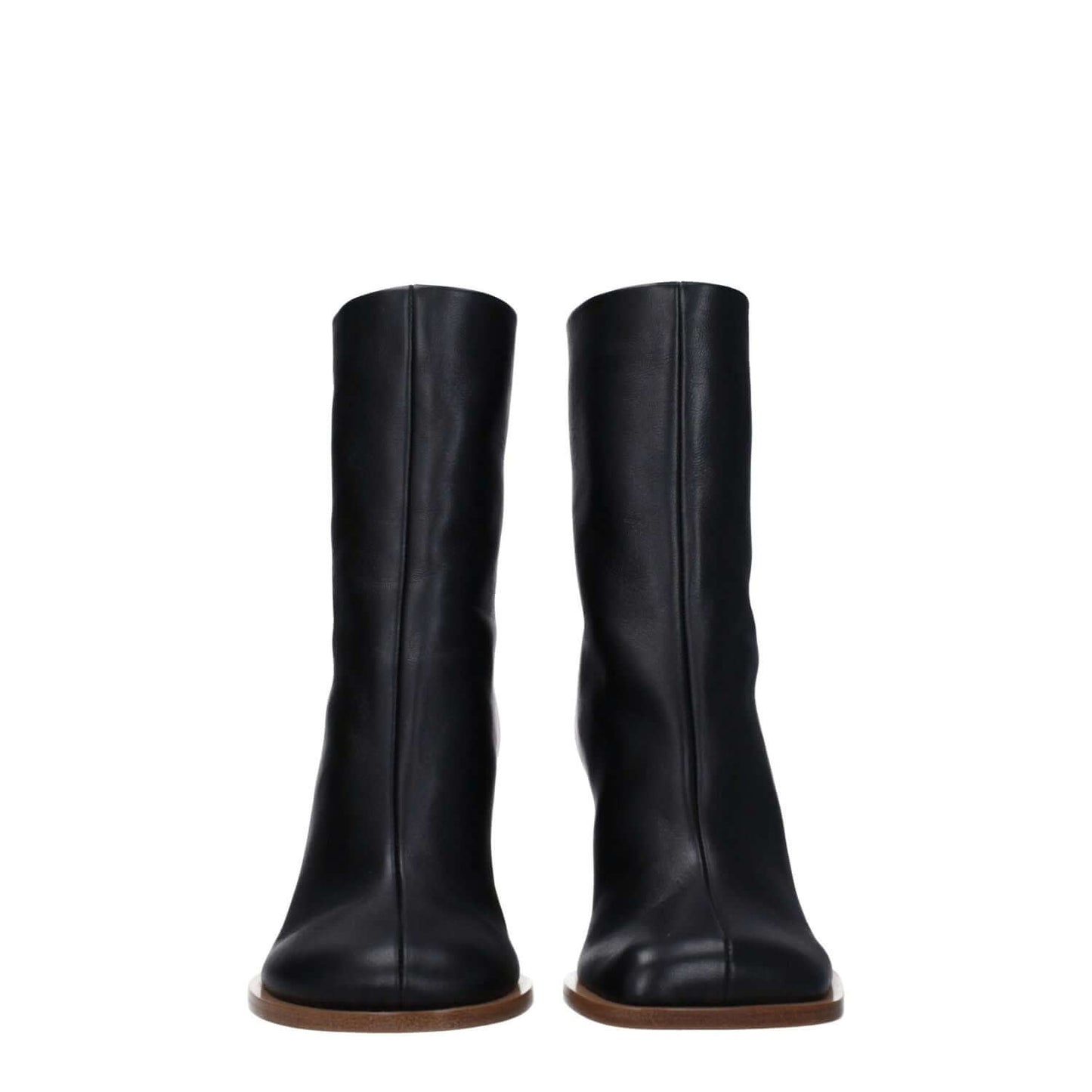 Jacquemus Black Leather Ankle Boots