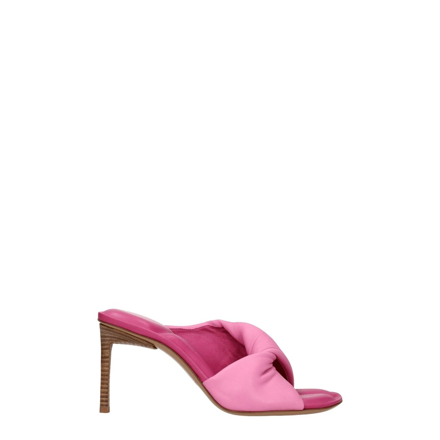 Jacquemus Pink Leather Stiletto Heel Sandals with open toe and mid heels