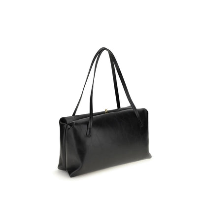 Jil Sander Black Calf Leather Bos Taurus Shoulder Bag