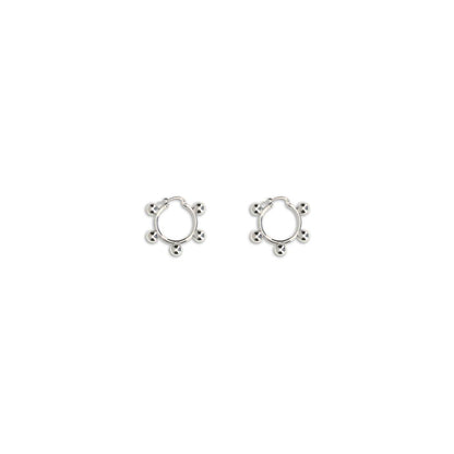 Jil Sander Silver Brass Earrings with elegant contemporary hoop design and engraved logo, crafted from nickel-tested antioxidant treated brass.