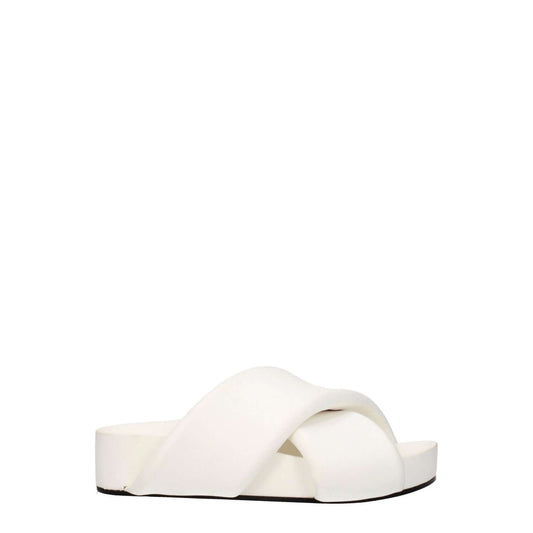 Jil Sander White Leather Slippers with vintage effect, casual style, mid heels, open toe, made of leather. MPN J15WP0043P5057100.