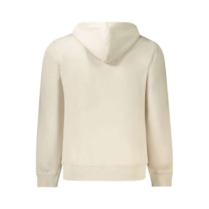 Back view of K-WAY Beige Polyester Men Sweater Hooded showcasing stylish design and functionality