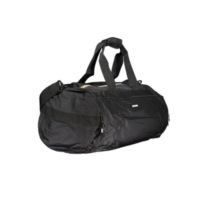 K-WAY Black Polyamide Luggage And Travel bag with shoulder handles, adjustable strap, external and internal pockets, and zip closure.