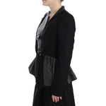 KAALE SUKTAE Black Short Blazer Coat Biker Jacket with elegant design, side view showcasing zip closure and stylish details.