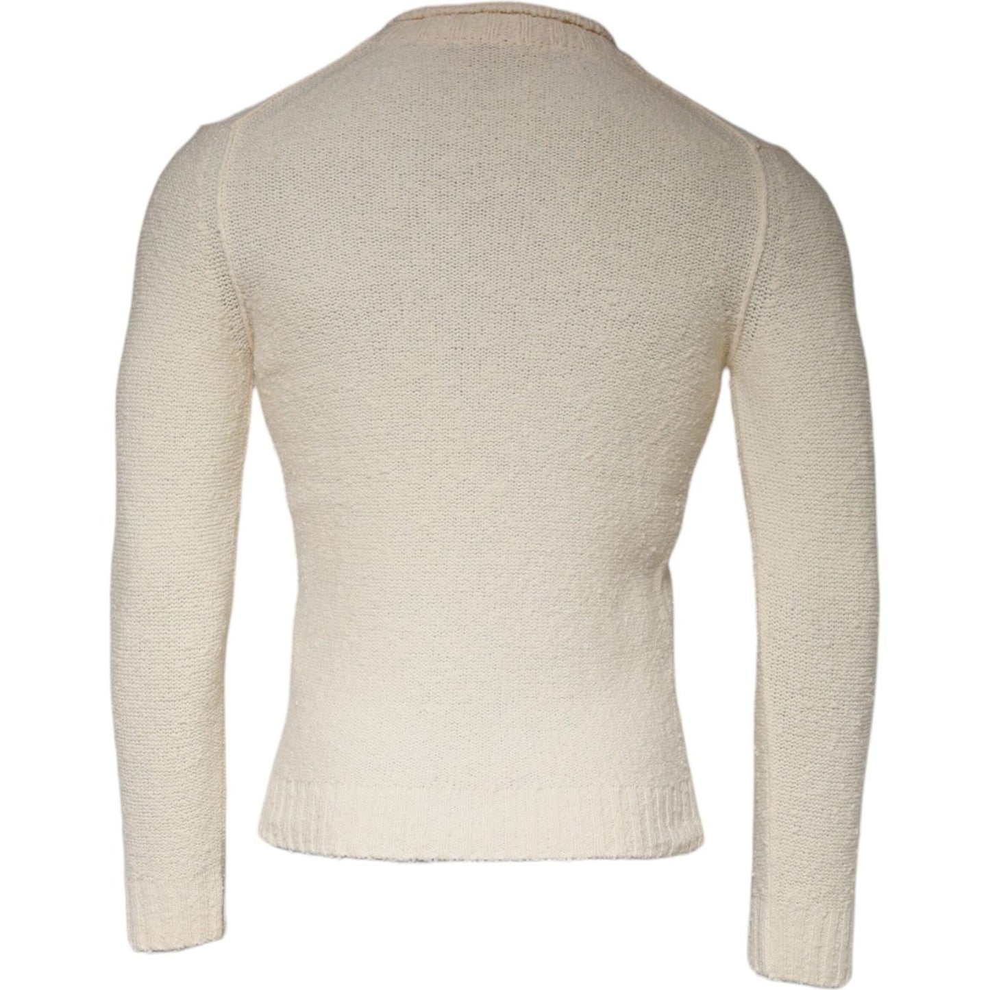 KANGRA Beige Wool Knit Long Sleeve Round Neck Pullover Sweater TSH87007-46
