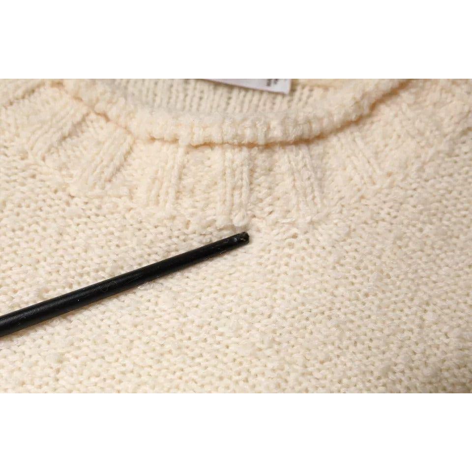 KANGRA Beige Wool Knit Long Sleeve Round Neck Pullover Sweater TSH87007-46
