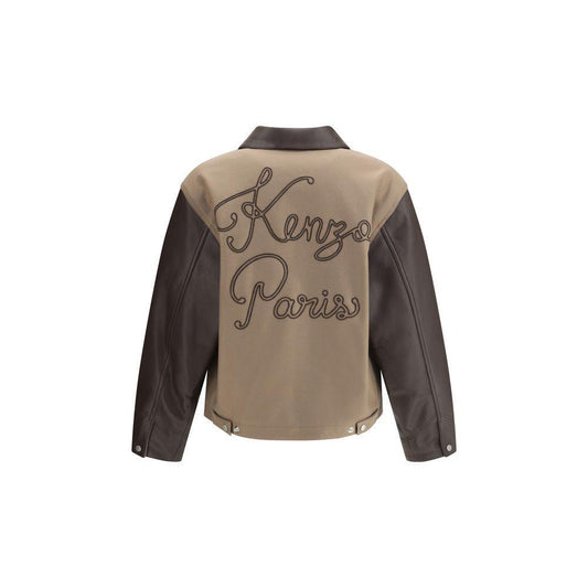 Kenzo Wool and leather college Jacket KE-FF68BL1519OH92-M